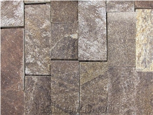 Golden Brown Gneiss - Formed Ledger Wall Panels