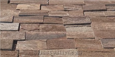 Golden Brown Gneiss - Formed Ledger Wall Panels