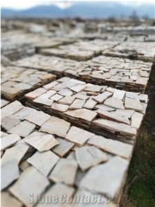 Golden-Yellow Bulgarian Gneiss Flagstone Walling