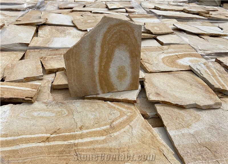 Golden-Yellow Gneiss Irregular Flagstone