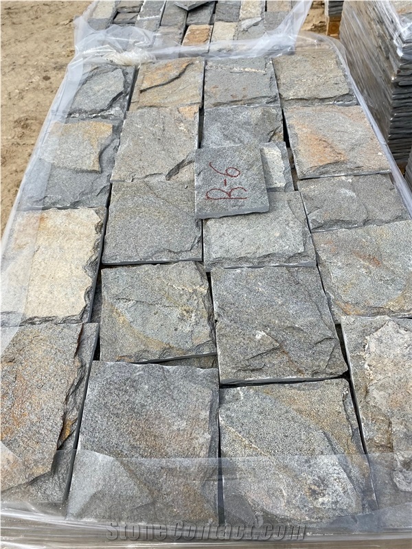 Grey Metallic Gneiss Tiles - Handmade 10L