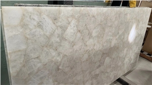 Backlit White Crystal Quartz Gemstone Luxury Nature Stone