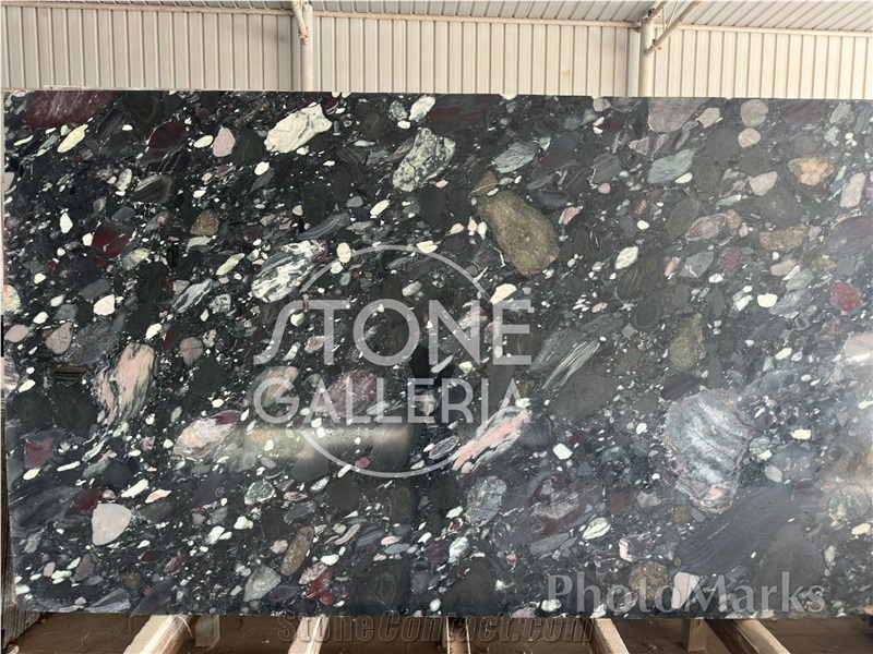 Pebble Black Granite Slabs