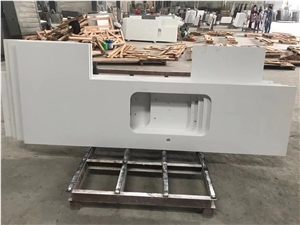 Pure White Quartz Engineered Stone Bath Countertops