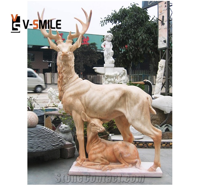 Animals Sculpture Lion Deer Elephant Fish Statues