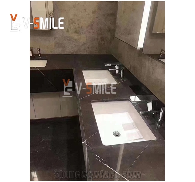Bulgarian Ash Grey Marble Washbasin
