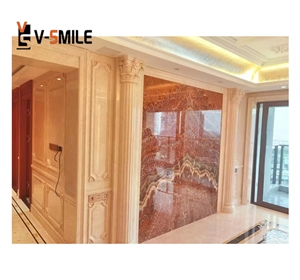Red Onyx Slab For Background Wall Panel