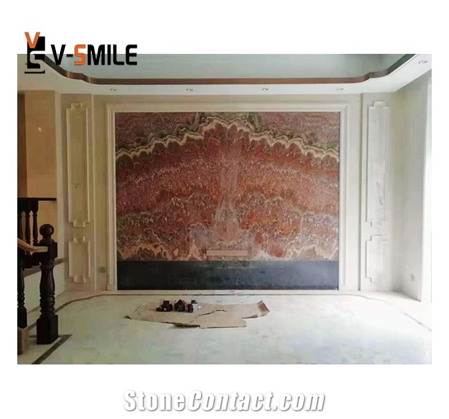 Red Onyx Slab For Background Wall Panel