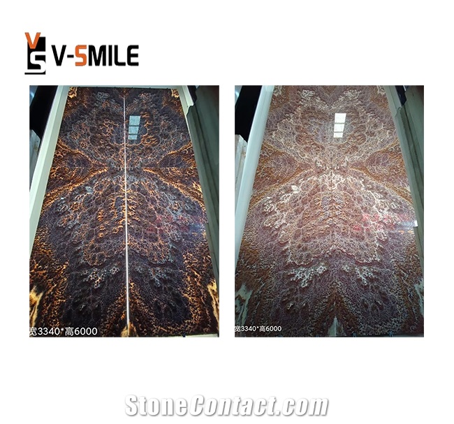 Red Onyx Slab For Background Wall Panel