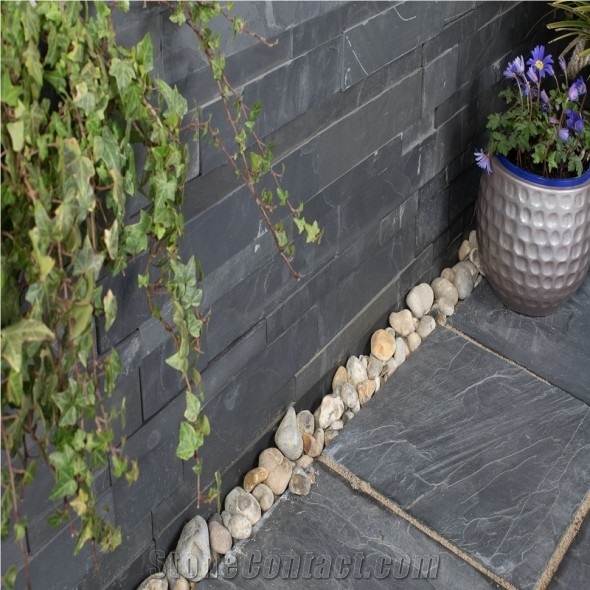 China Hengfa Stone Black Culture /Flowing Board Slate Tile