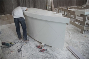 100% Acrylic Solid Surface Semicircle Office Reception Desk