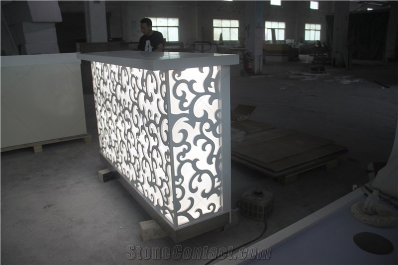 Carving Design Countertop Home Restaurant Liquor Cabinet