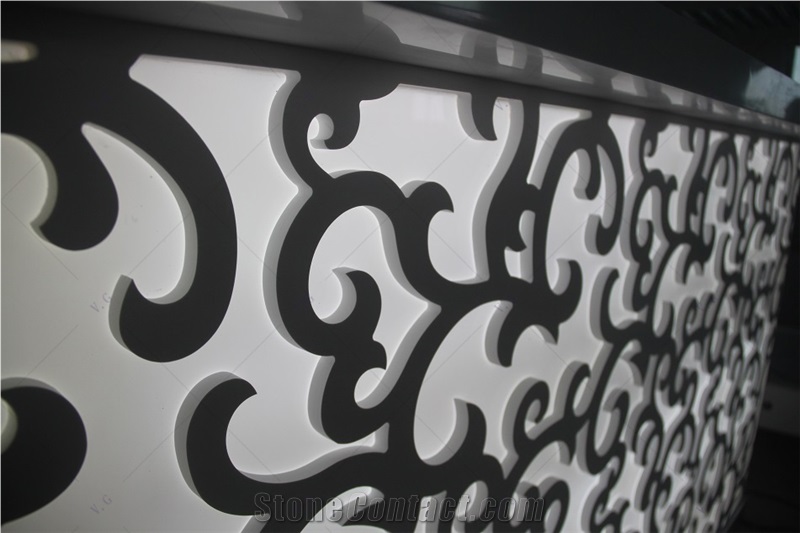 Carving Design Countertop Home Restaurant Liquor Cabinet