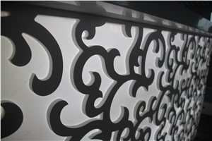 Carving Design Countertop Home Restaurant Liquor Cabinet