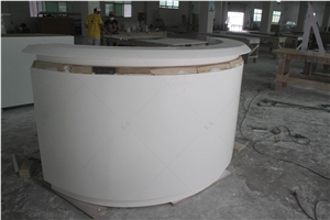Curved Shape Reception Desk Solid Surface Stone Counter