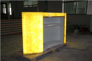 Custom Agate Stone Translucent Restaurant LED Bar Countertop