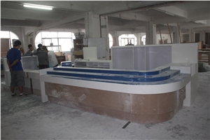 Custom Solid Surface Exhibition Display Box Counters