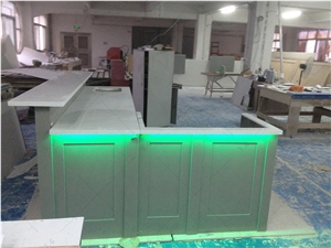 Custom Solid Surface Gary Color Kitchen Island Countertops