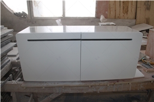 Custom White Solid Surface Bathroom Vanity Cabinet