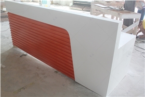 Custom Yellow Solid Surface Marble Hospital Reception Desk