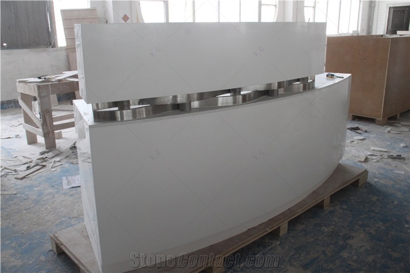 Customized Shaped Solid Surface Salon Reception Desk