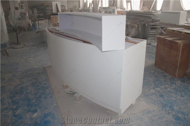 Customized Shaped Solid Surface Salon Reception Desk