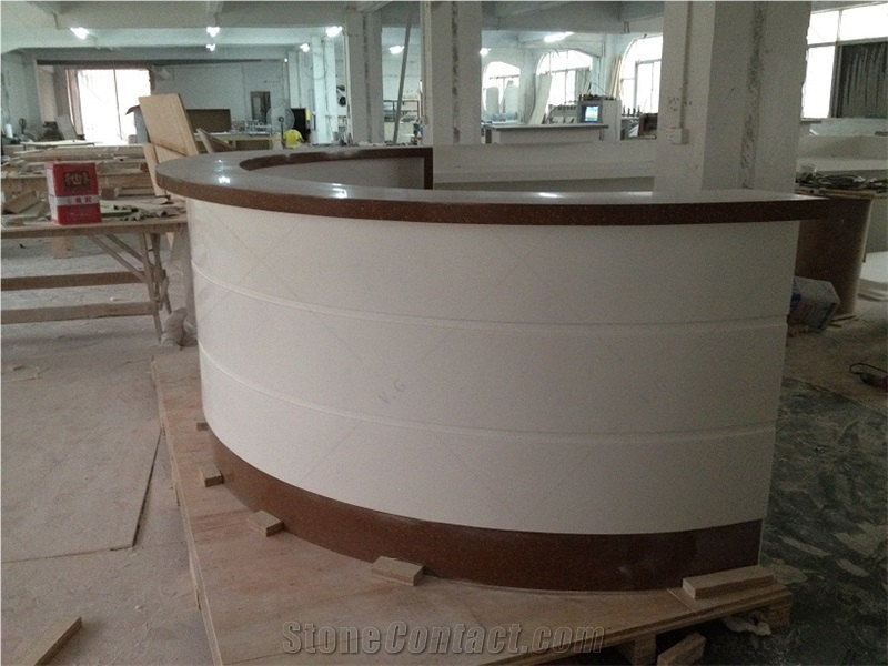 Durlax Solid Surface Assembly Free Stand Up Reception Desk