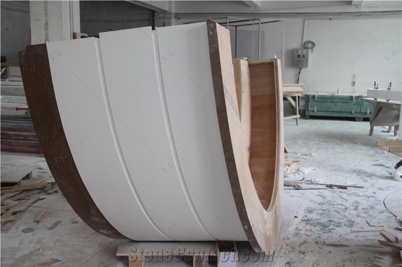 Durlax Solid Surface Assembly Free Stand Up Reception Desk