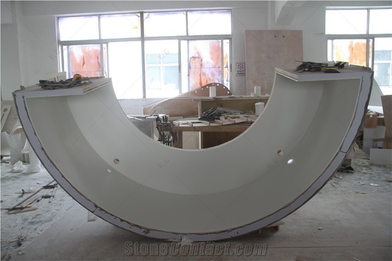 Durlax Solid Surface Assembly Free Stand Up Reception Desk