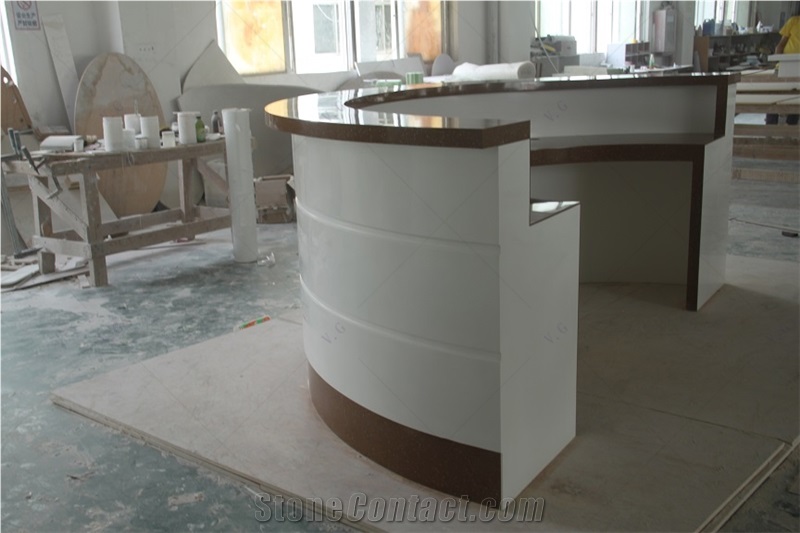 Durlax Solid Surface Assembly Free Stand Up Reception Desk
