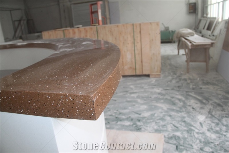Durlax Solid Surface Assembly Free Stand Up Reception Desk