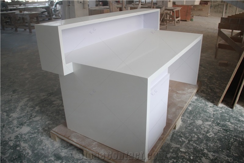Factory Furniture Solid Acrylic Worktops Led Reception Desk