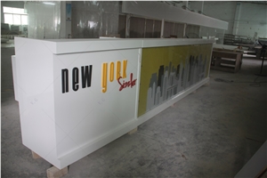 Fast Food Counter Design Solid Surface Dining Bar Counter