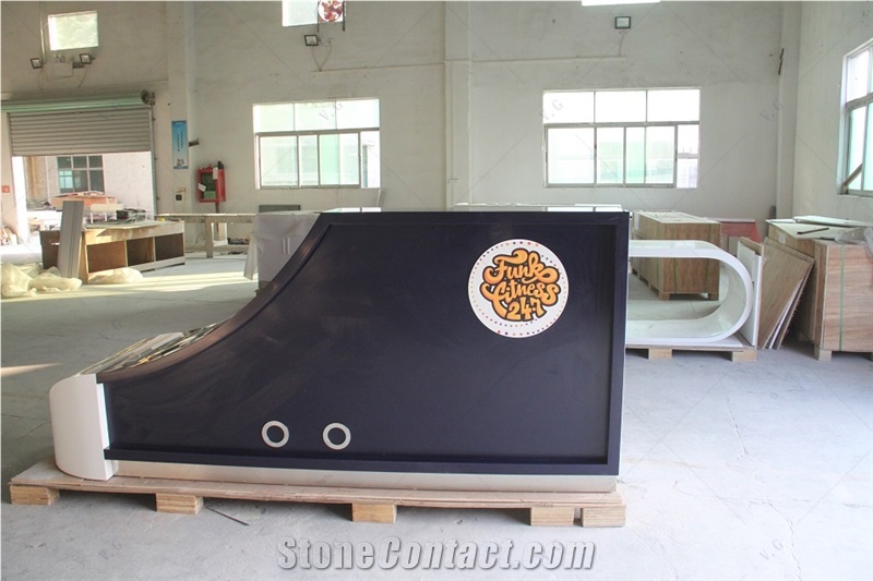 Front Desk Furniture Solid Surface Shoes Shape Lobby Desk