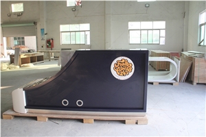 Front Desk Furniture Solid Surface Shoes Shape Lobby Desk