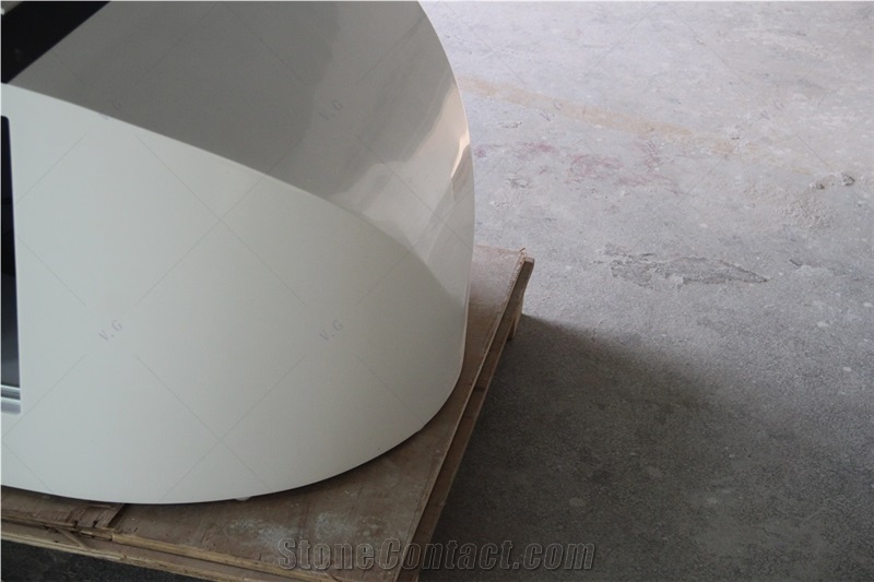 Front Desk Furniture Solid Surface Shoes Shape Lobby Desk