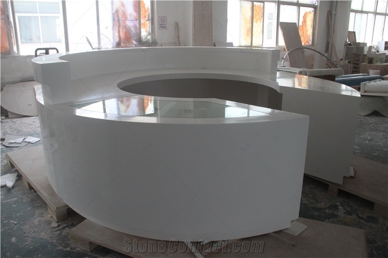 Hospital Nurse Station Desk Solid Surface Information Desk