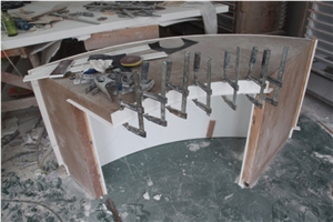 Hospital Nurse Station Desk Solid Surface Information Desk