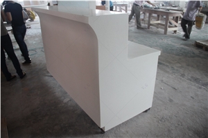 Pure White Solid Surface Modern Design Small Front Desk