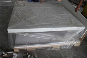 White Solid Surface Customized 4 Seat Dining Tabletop
