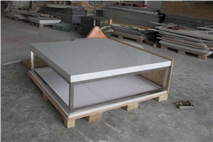 White Solid Surface Customized 4 Seat Dining Tabletop