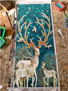 Decorative Glass Mosaic Art Painting Mosaic For Sale