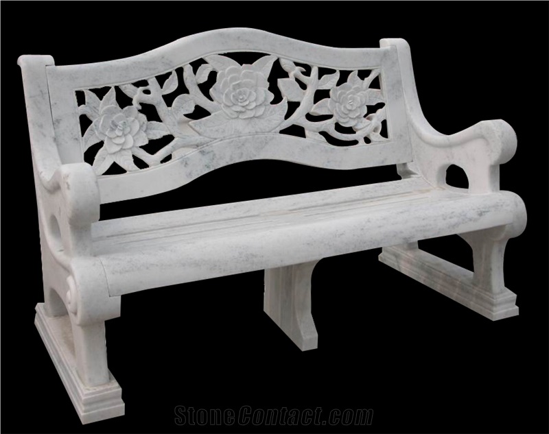 Customized Design Garden Marble Carved Bench Stone
