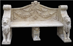 Customized Design Garden Marble Carved Bench Stone