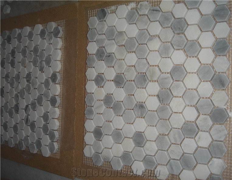 Decorative Hexagon Mosaic Tiles Wall Mosaic For Sale