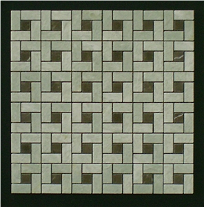 Green Marble Basketweave Mosaic Tiles Wholesale Mosaic Pattern