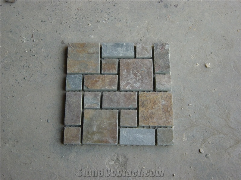 Mosaic Tiles Natural Slate Mosaic Pattern