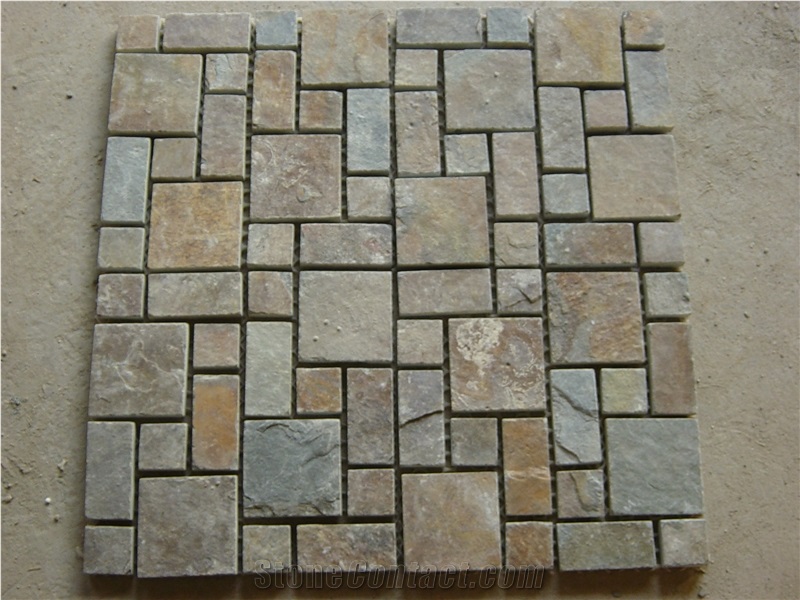 Mosaic Tiles Natural Slate Mosaic Pattern