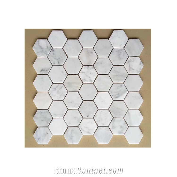 Natural Marble Mosaic Hexagon Pattern Mosaic Tiles