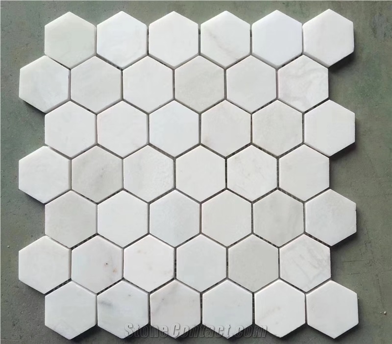 Natural Marble Mosaic Hexagon Pattern Mosaic Tiles